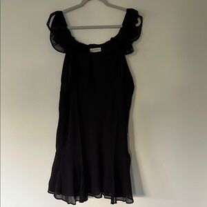 Black Ruffle Sleeve Dress